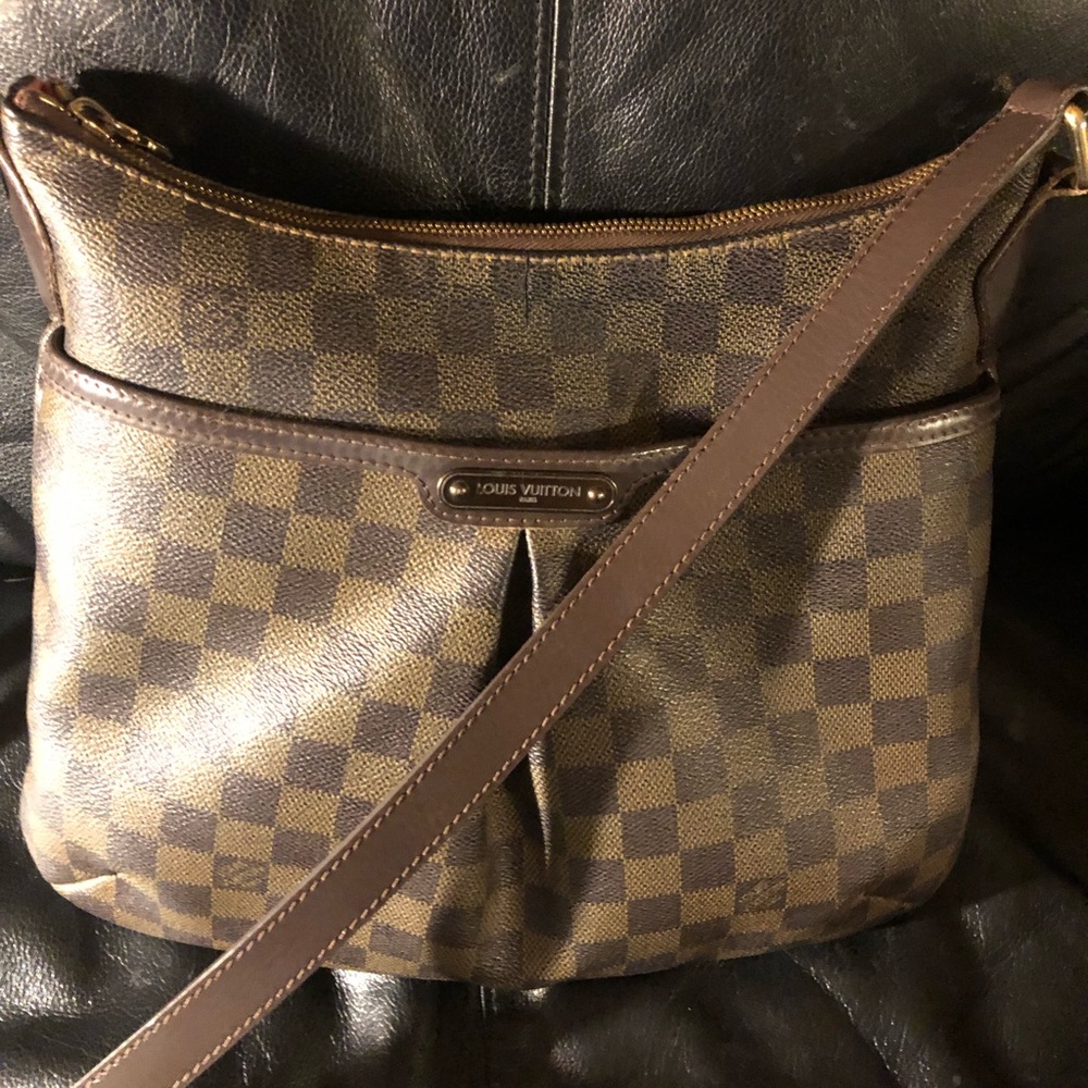 Authentic Louis Vuitton Bloomsbury Brown Damier Canvas Ebene Crossbody Bag